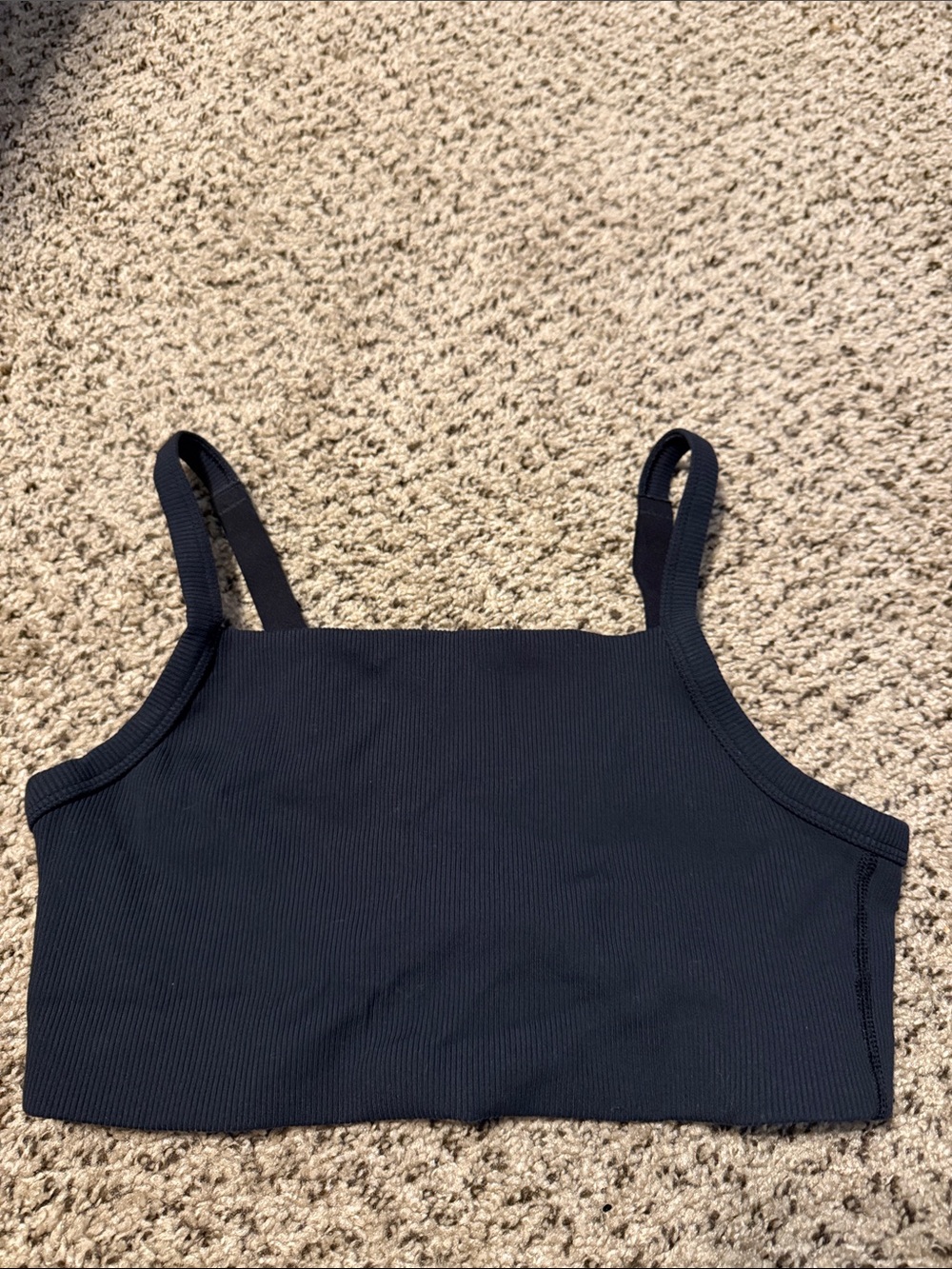aerie Navy Ribbed sports bra, medium support
